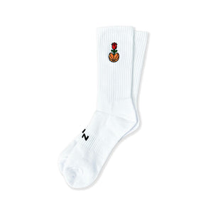 Rose Up In The Game - Embroidered Socks - White