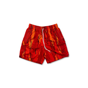 Camo Basketball Shorts - Red Flame