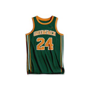Customizable "Hawkins" Groomsmen Basketball Jersey - Green