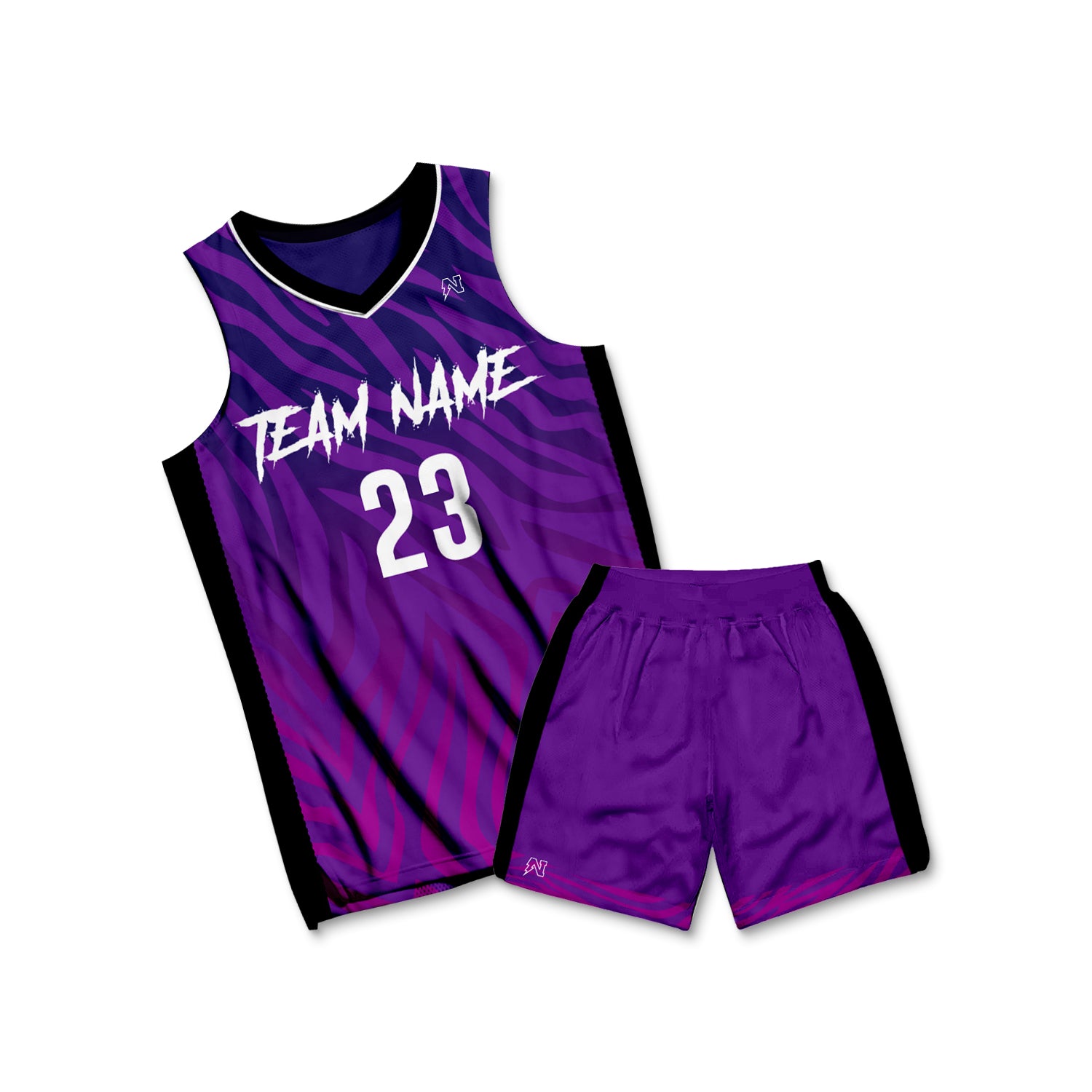 pink and purple basketball jersey