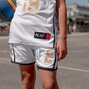 Customizable "Girl Dad" Basketball Shorts - White