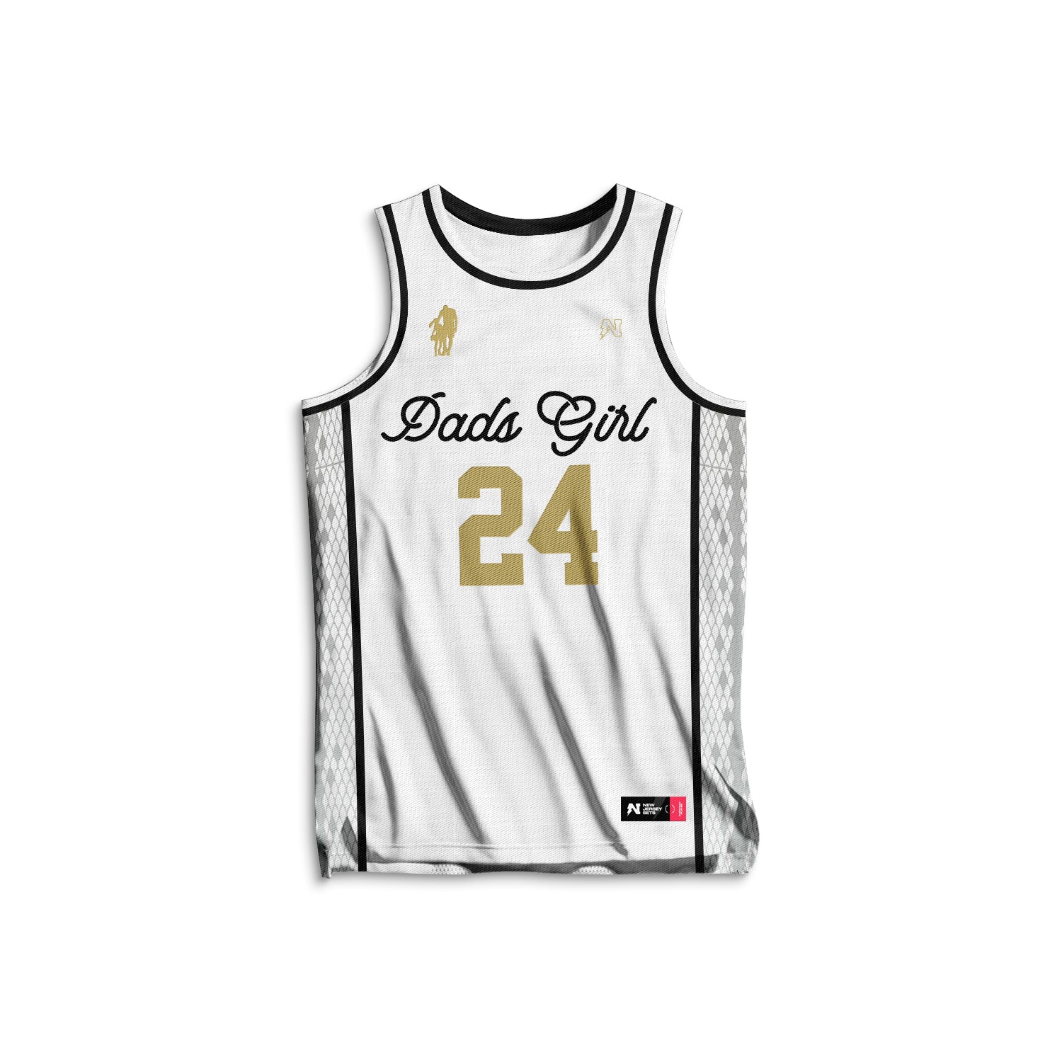 Customizable Dad's Girl Womens Basketball Jersey - White – New Jersey Sets