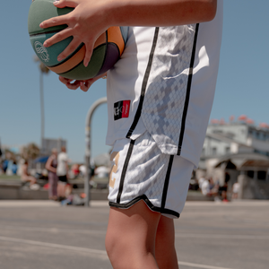 Customizable "Girl Dad" Basketball Shorts - White