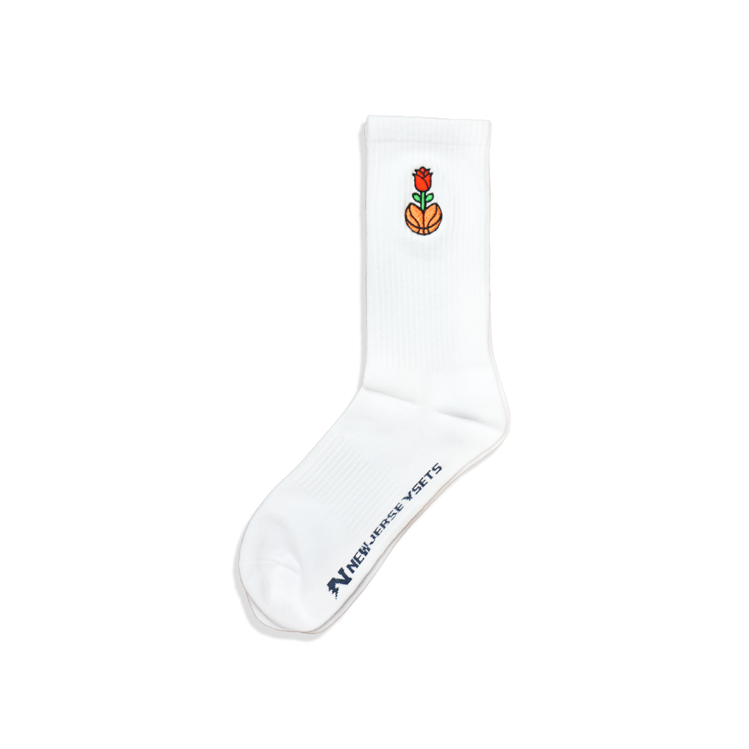 Rose Up In The Game - Embroidered Socks - White