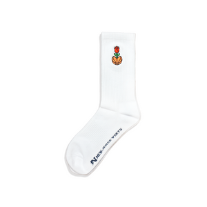 Rose Up In The Game - Embroidered Socks - White